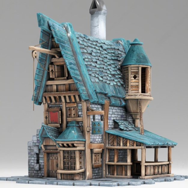 游戏风格建筑3D模型