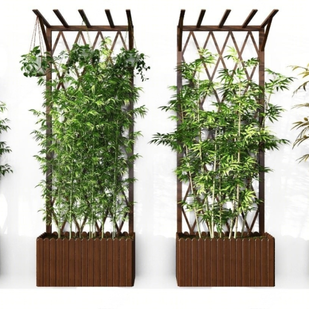 户外花架 花坛 竹子3D模型
