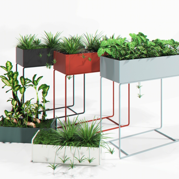 现代植物盆栽组合3D模型