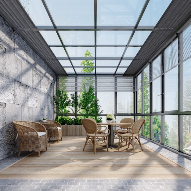  现代阳台 露台 阳光房3D模型