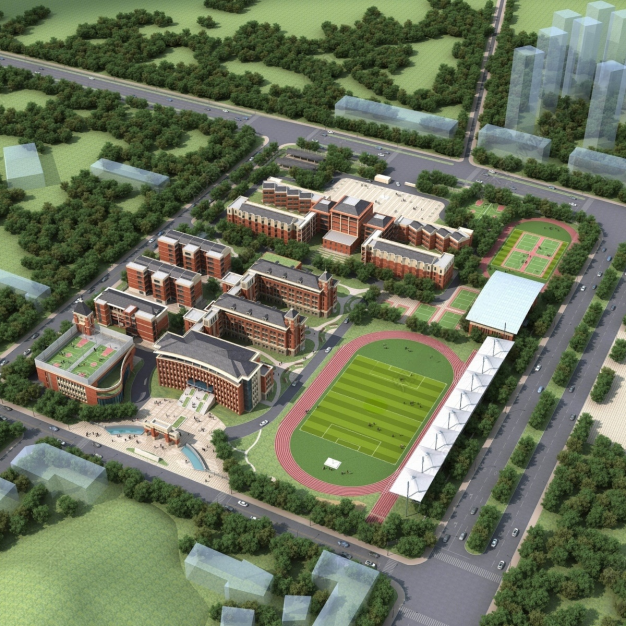 学校鸟瞰规划3D模型