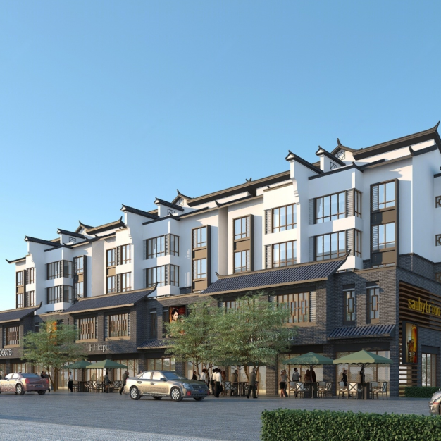 新中式多层商住楼3D模型