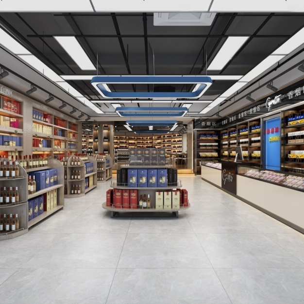  现代烟酒专卖店3D模型