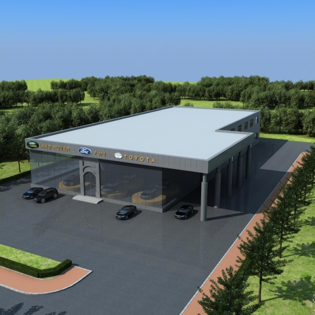 汽车4s店建筑3D模型