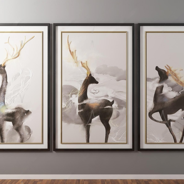 新中式装饰画3D模型