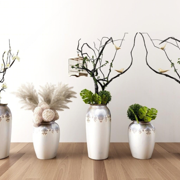 新中式干枝 花艺花瓶3D模型