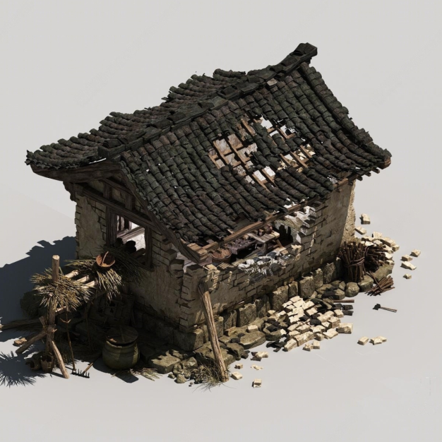 破旧 古建3D模型