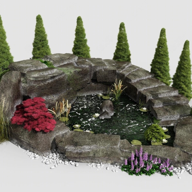 现代水景3D模型