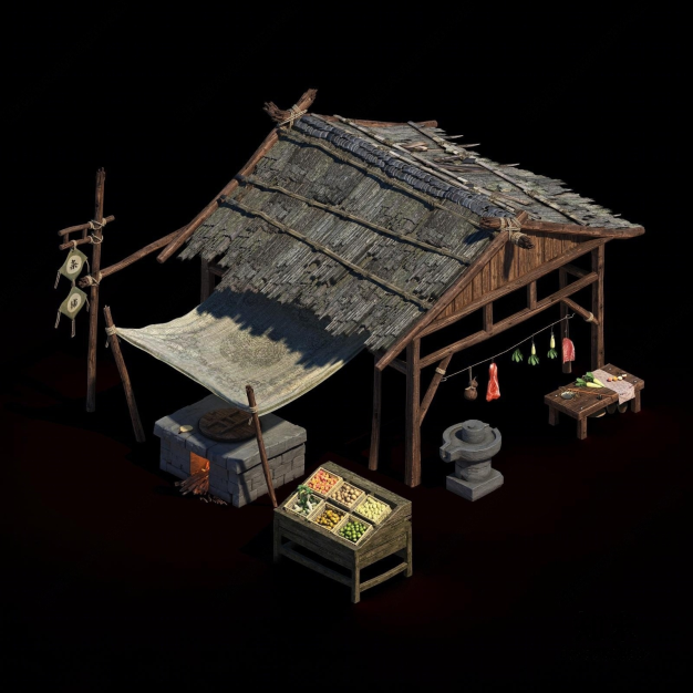 现代游戏杂货摊3D模型