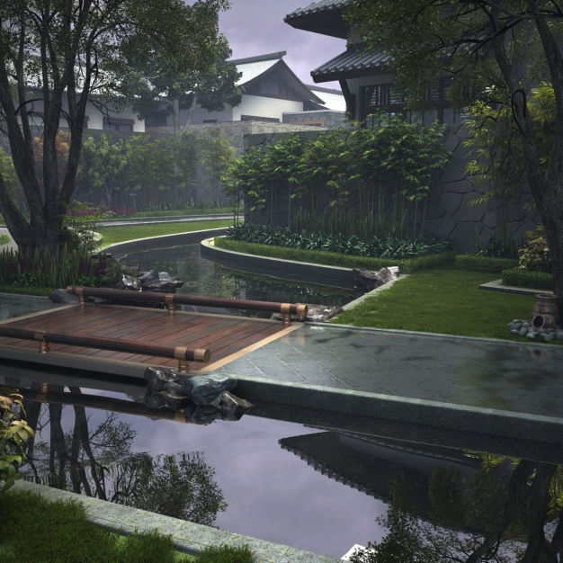 现代庭院景观3D模型