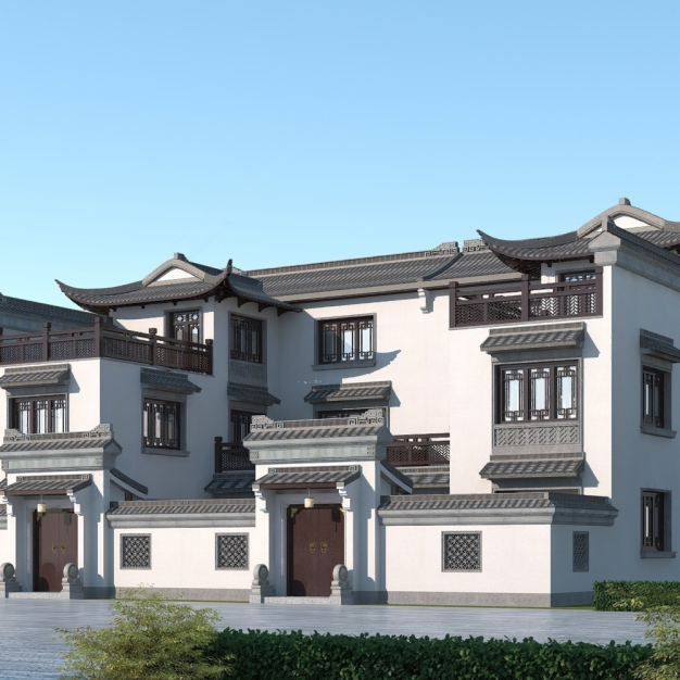 新中式别墅3D模型
