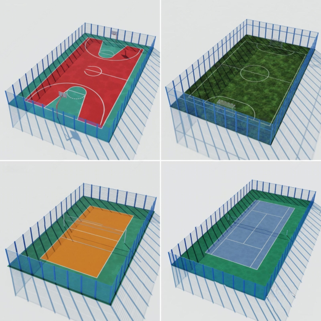 现代篮球场3D模型
