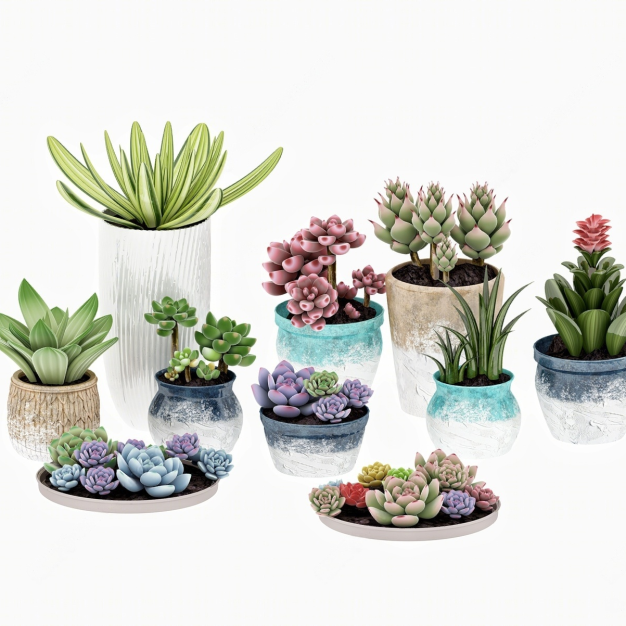 多肉植物盆栽3D模型