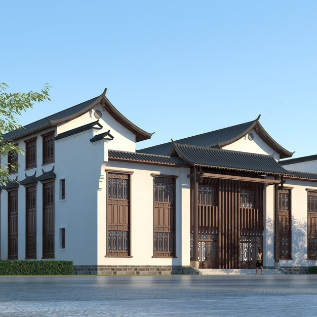 新中式建筑外观3D模型