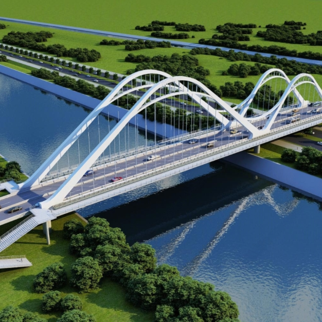 现代公路桥3D模型