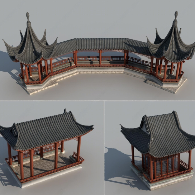 中式亭子 凉亭3D模型