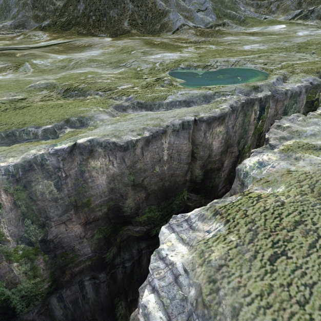 现代山崖峡谷景观3D模型