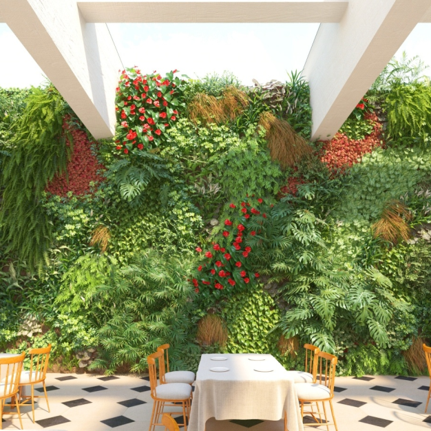 现代绿植墙3D模型