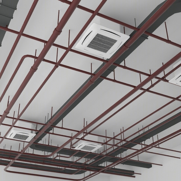 顶面通风管道 消防管道3D模型