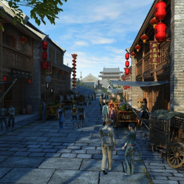古镇街道3D模型