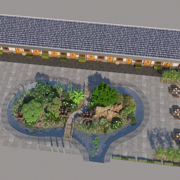 中式民宿3D模型