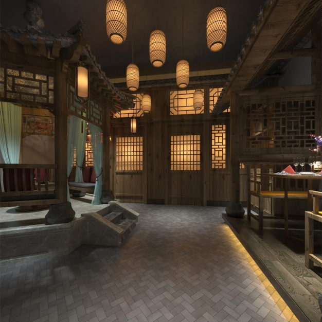 中式餐厅3D模型
