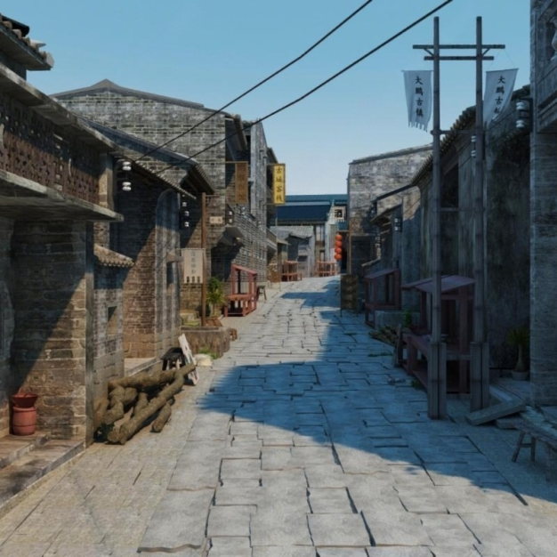 古镇3D模型