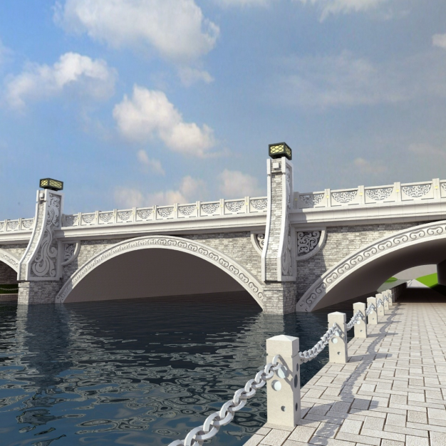 拱桥 桥梁3D模型