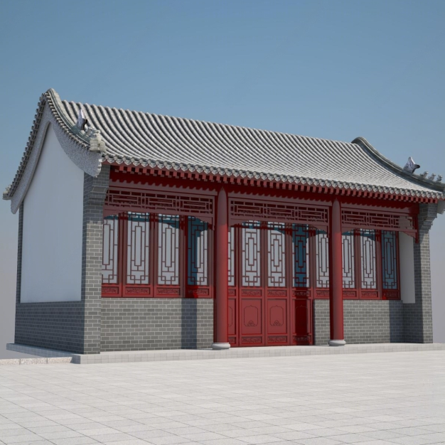 中式小庙3D模型