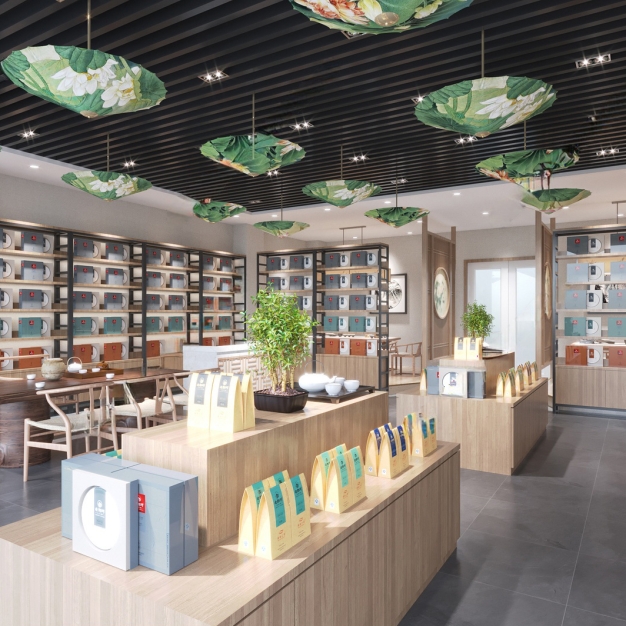 新中式茶叶店3D模型