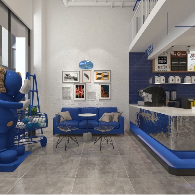 现代奶茶店3D模型