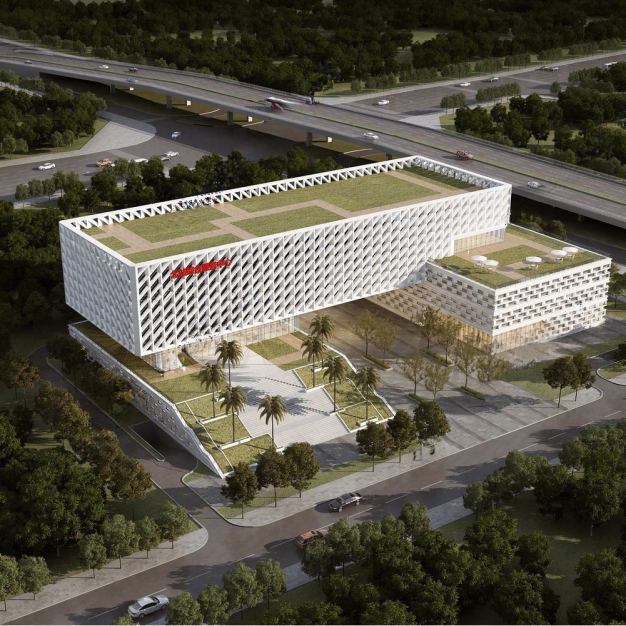 现代服务中心建筑鸟瞰3D模型