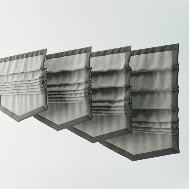 现代窗帘3D模型