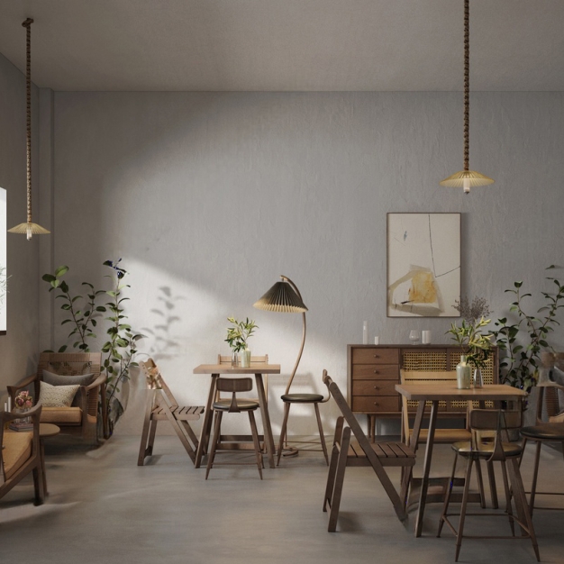 侘寂奶茶店3D模型