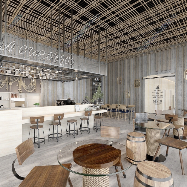 工业风咖啡店3D模型