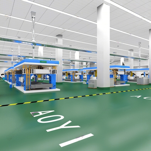 现代工厂 生产车间3D模型