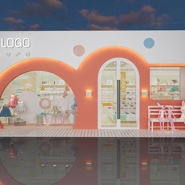 现代母婴店门头门面3D模型