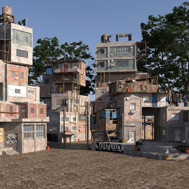 现代老旧建筑3D模型