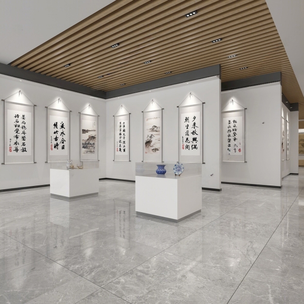 现代书画展厅3D模型