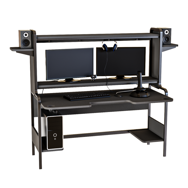 现代游戏电脑休闲桌3D模型