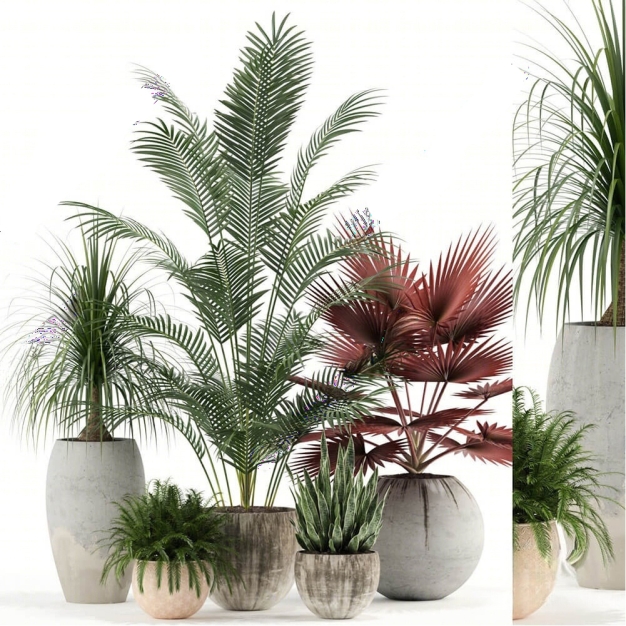 现代绿植盆栽组合3D模型