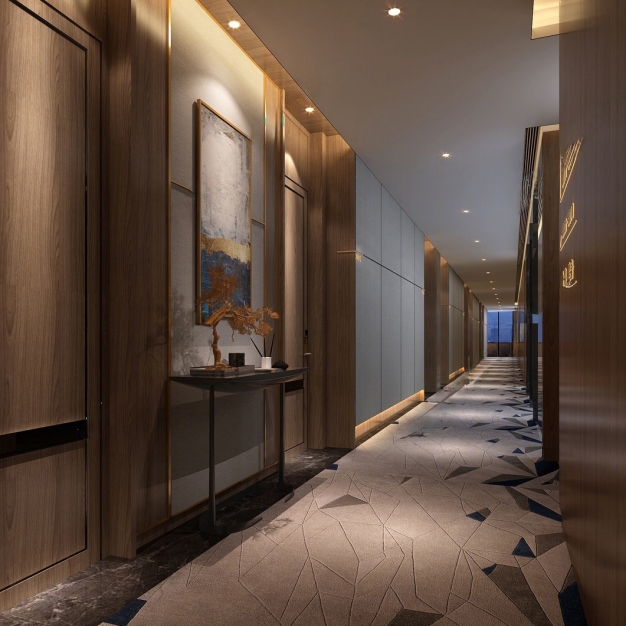 新中式酒店过道3D模型