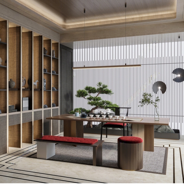 新中式书房3D模型
