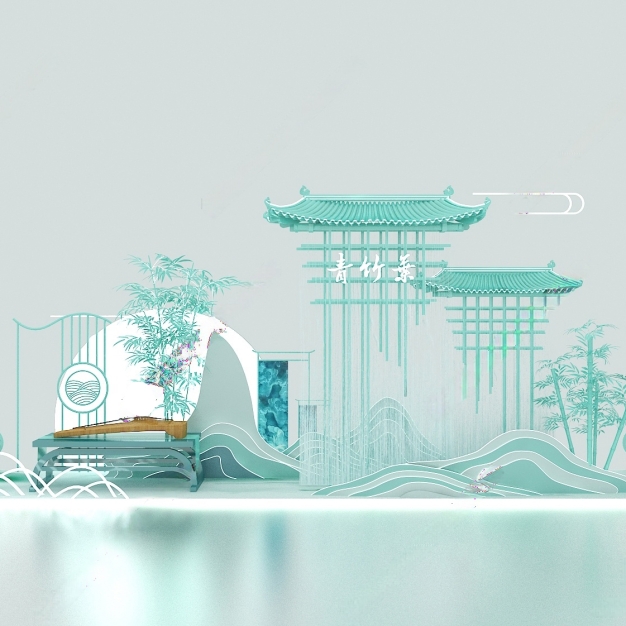 新中式国潮美陈3D模型