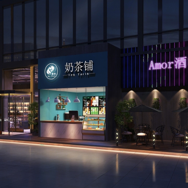 工业风酒吧门头门面3D模型