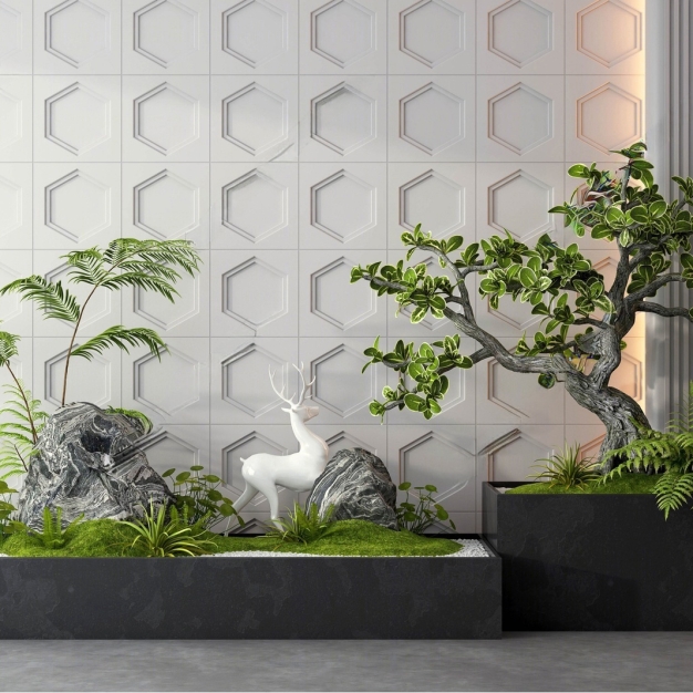 现代植物堆3D模型