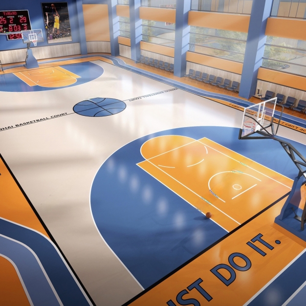 现代篮球馆3D模型