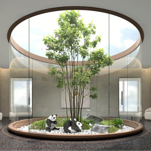 现代天井景观3D模型