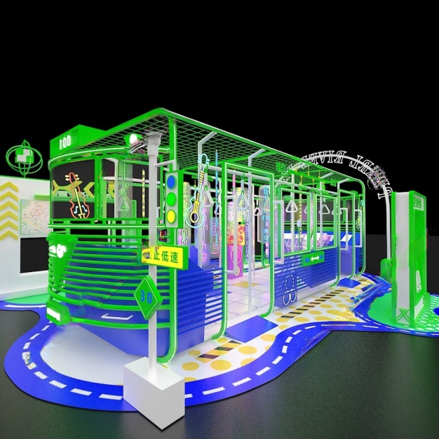 现代荧光车美陈3D模型