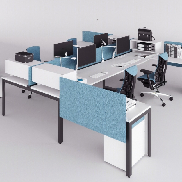 现代办公桌椅组合3D模型